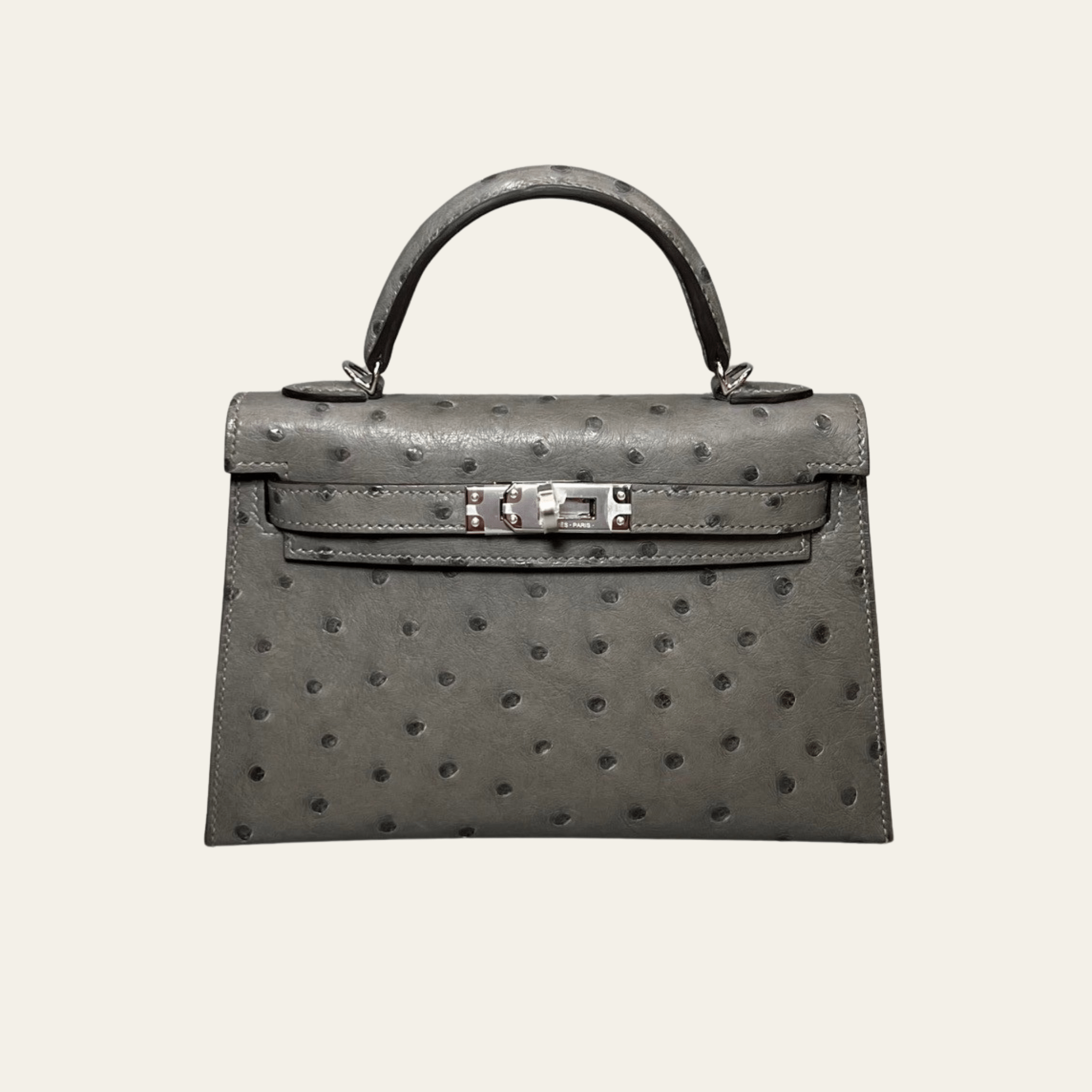 Hermès Gris Meyer Mini Kelly – Grey Kelly Sellier Ostrich Hermès Gris Meyer Mini Kelly – Grey Kelly Sellier Ostrich