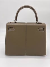 Hermes Kelly 25 Etoupe Swift Padded Palladium Hardware Wrist Aficionado