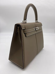 Hermes Kelly 25 Etoupe Swift Padded Palladium Hardware Wrist Aficionado