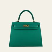 Hermes Vert Jade Kelly Sellier 25 Epsom Gold Hardware