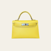 Hermès Jaune de Naples Mini Kelly 20 Sellier Mini Epsom Palladium Hardware