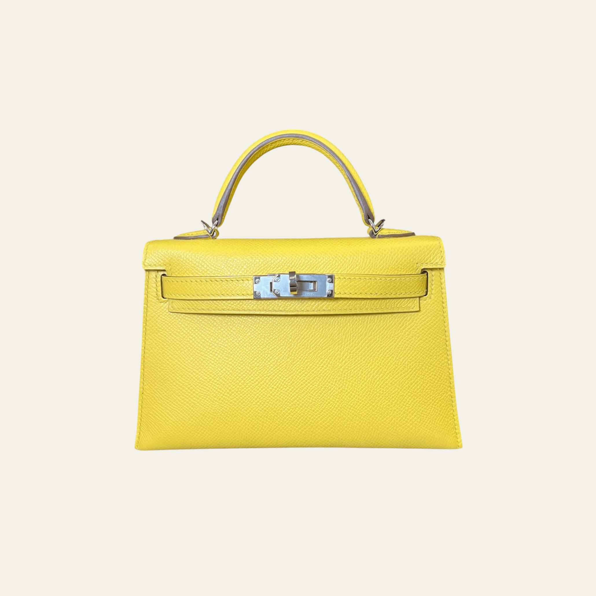 Hermès Jaune de Naples Mini Kelly 20 Sellier Mini Epsom Palladium Hardware