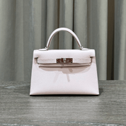 Hermès Mauve Pale Mini Kelly Sellier 20 Epsom Palladium Hardware