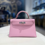 Hermès Mauve Sylvestre Mini Kelly Sellier 20 Epsom Palladium Hardware