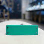 Hermès Menthe and Bleu Nuit Mini Kelly Sellier 20 Verso Chèvre Leather Palladium Hardware Hermès Special Order HSS