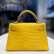 Hermès Mimosa Mini Kelly Sellier 20 Matte Alligator Palldium Hardware