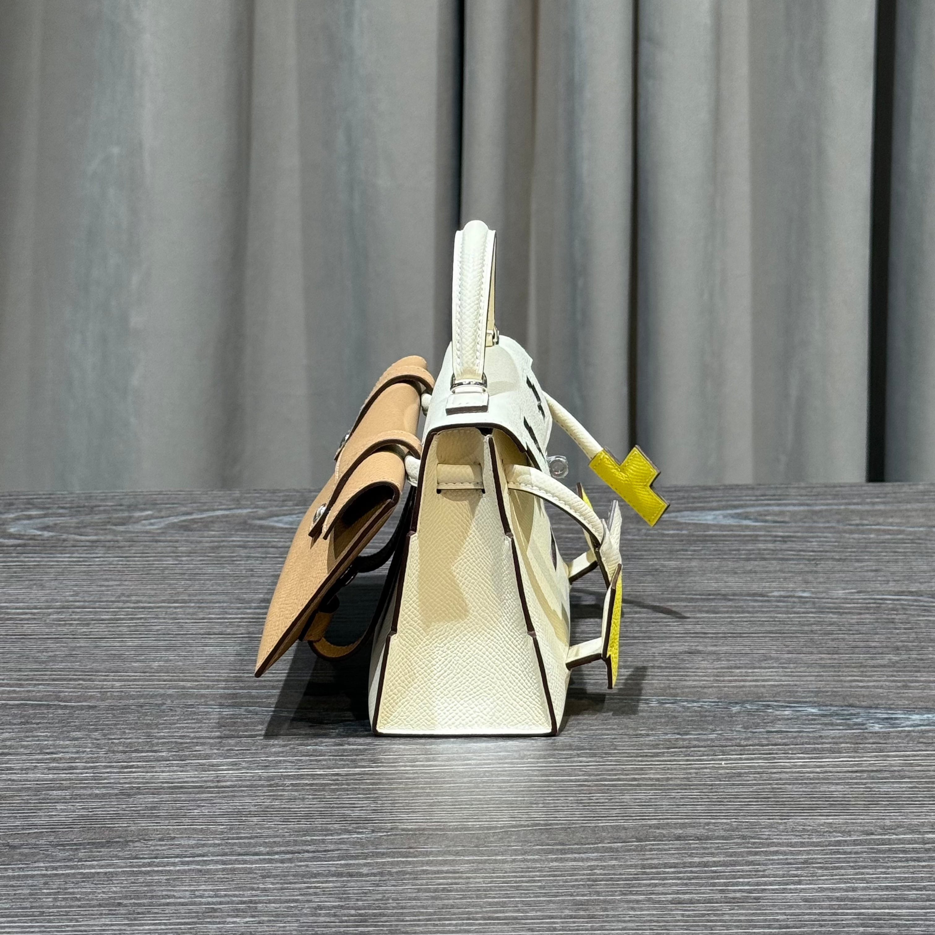 Hermès Nata Mini Kelly Doll 20 Quelle Idolle Picto Epsom Palladium Hardware Limited Edition