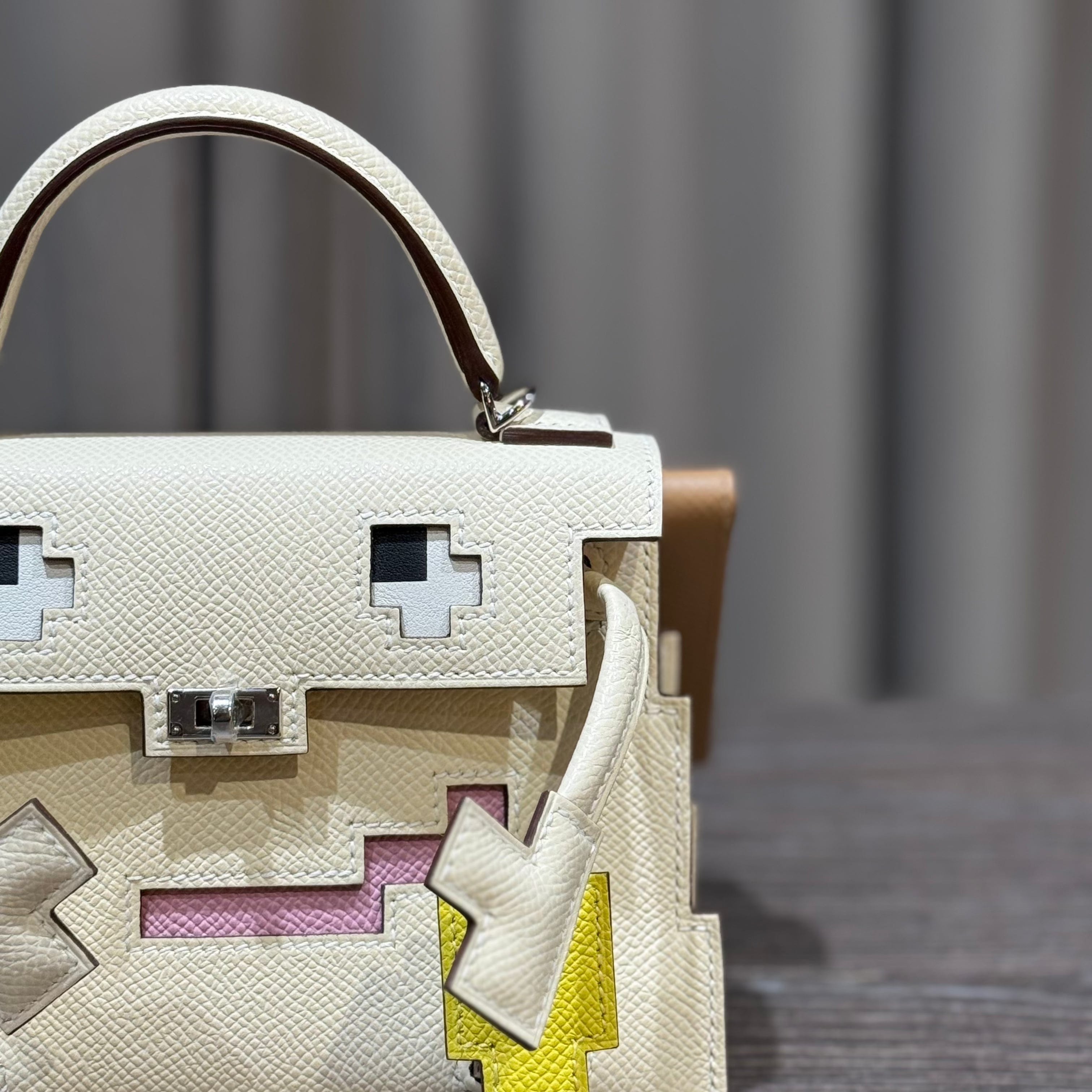 Hermès Nata Mini Kelly Doll 20 Quelle Idolle Picto Epsom Palladium Hardware Limited Edition