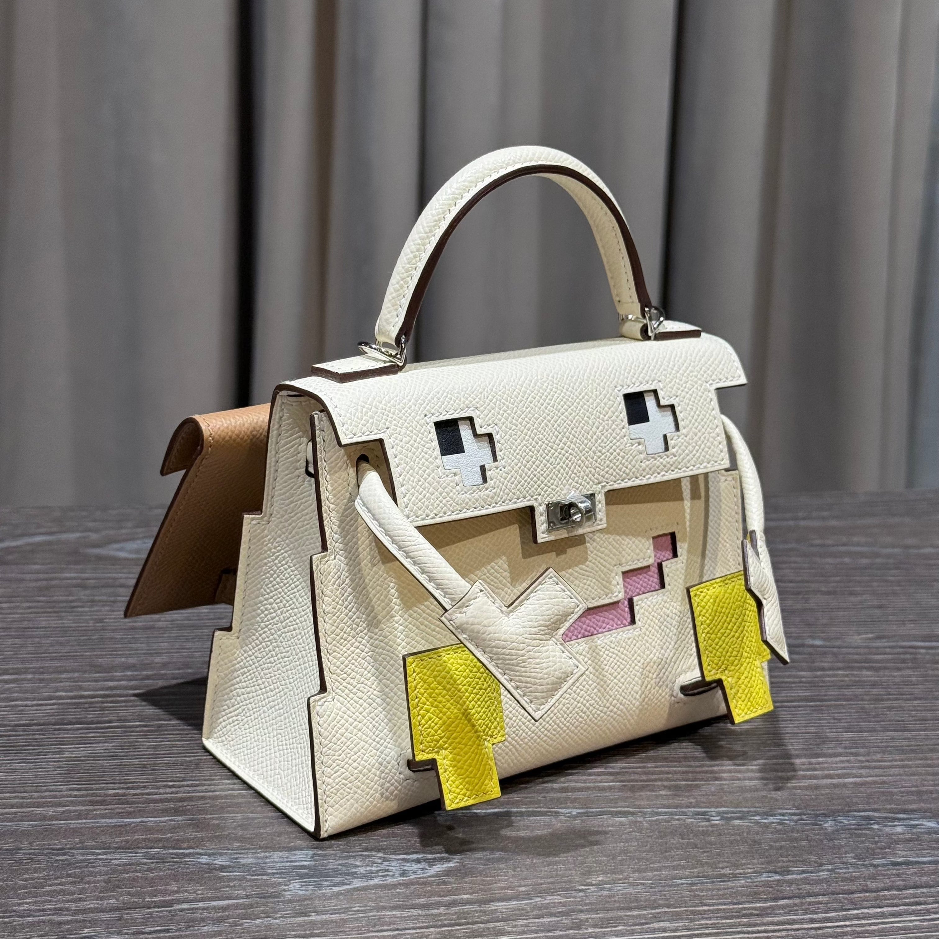 Hermès Nata Mini Kelly Doll 20 Quelle Idolle Picto Epsom Palladium Hardware Limited Edition