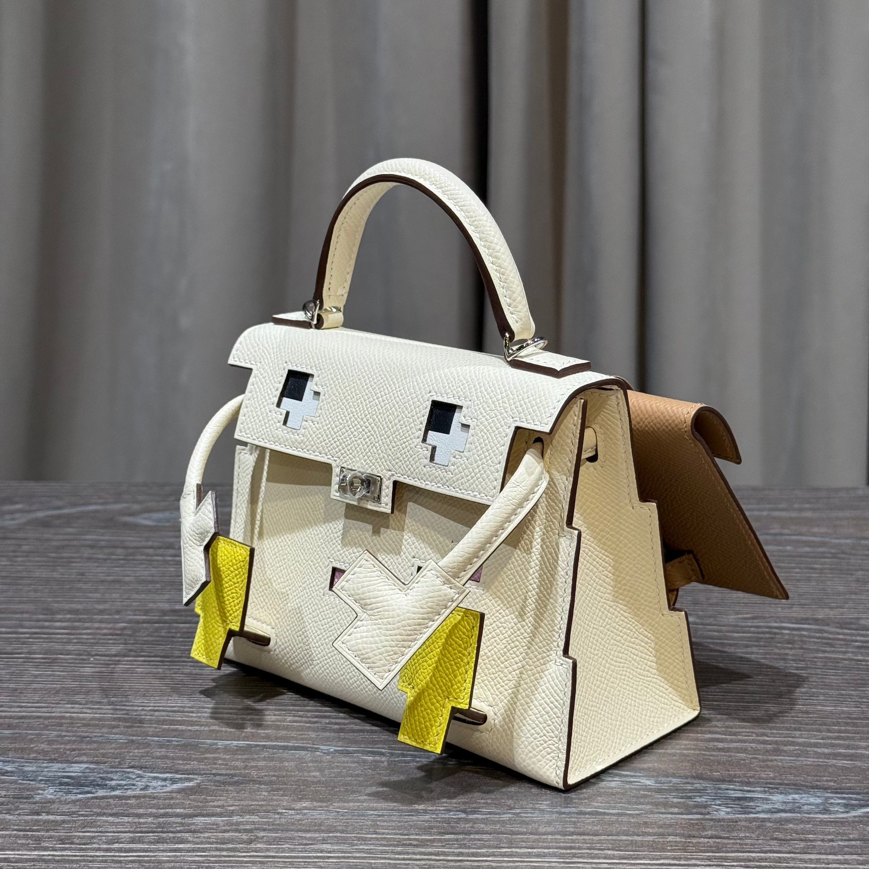 Hermès Nata Mini Kelly Doll 20 Quelle Idolle Picto Epsom Palladium Hardware Limited Edition