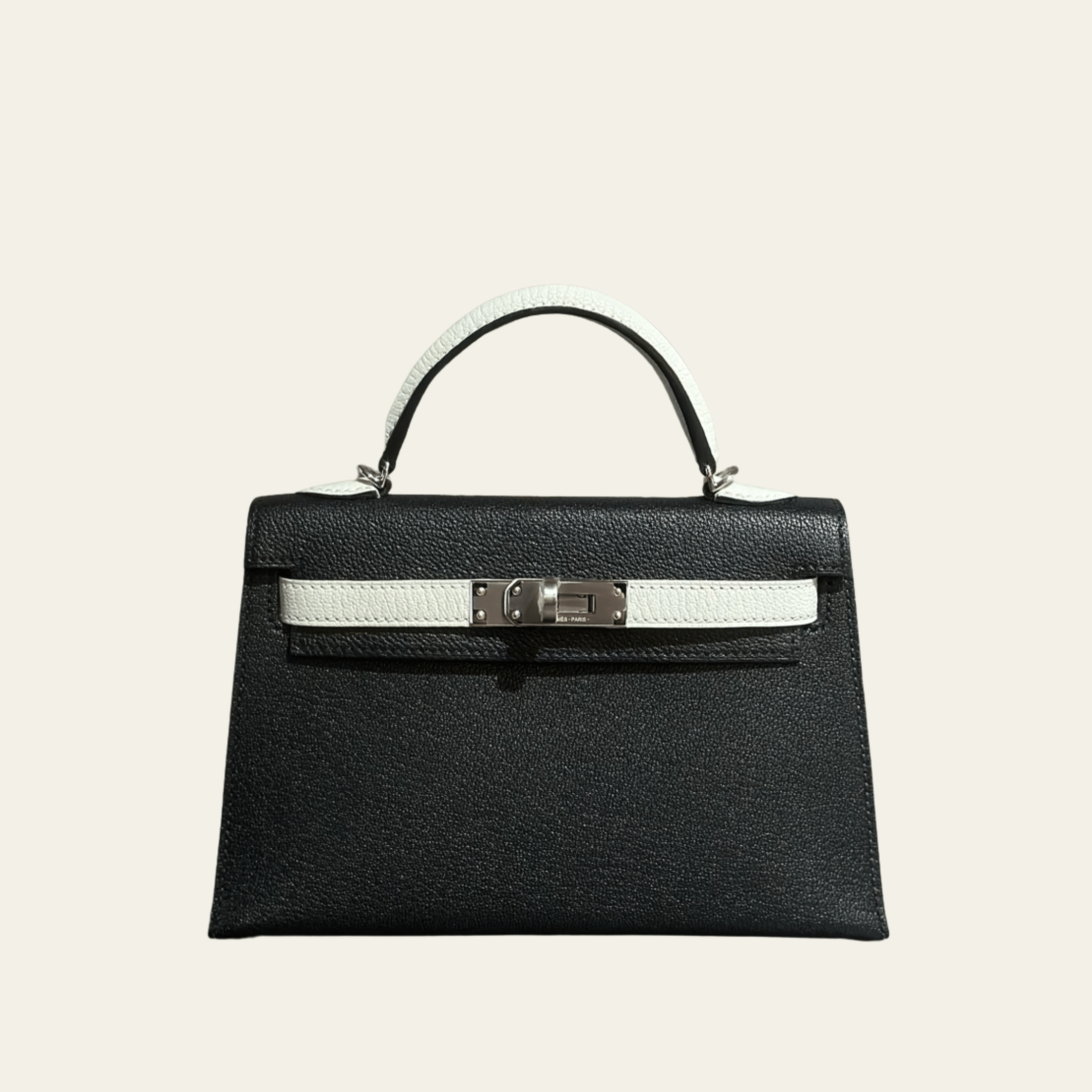 Cross　Kelly 　ケリー・クレイン Hermès Noir & Gris Perle Mini Kelly – Black and Grey Kelly Sellier
