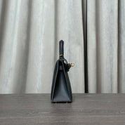 Hermès Noir and Gris Perle Mini Kelly Sellier 20 Verso Epsom Gold Hardware HSS