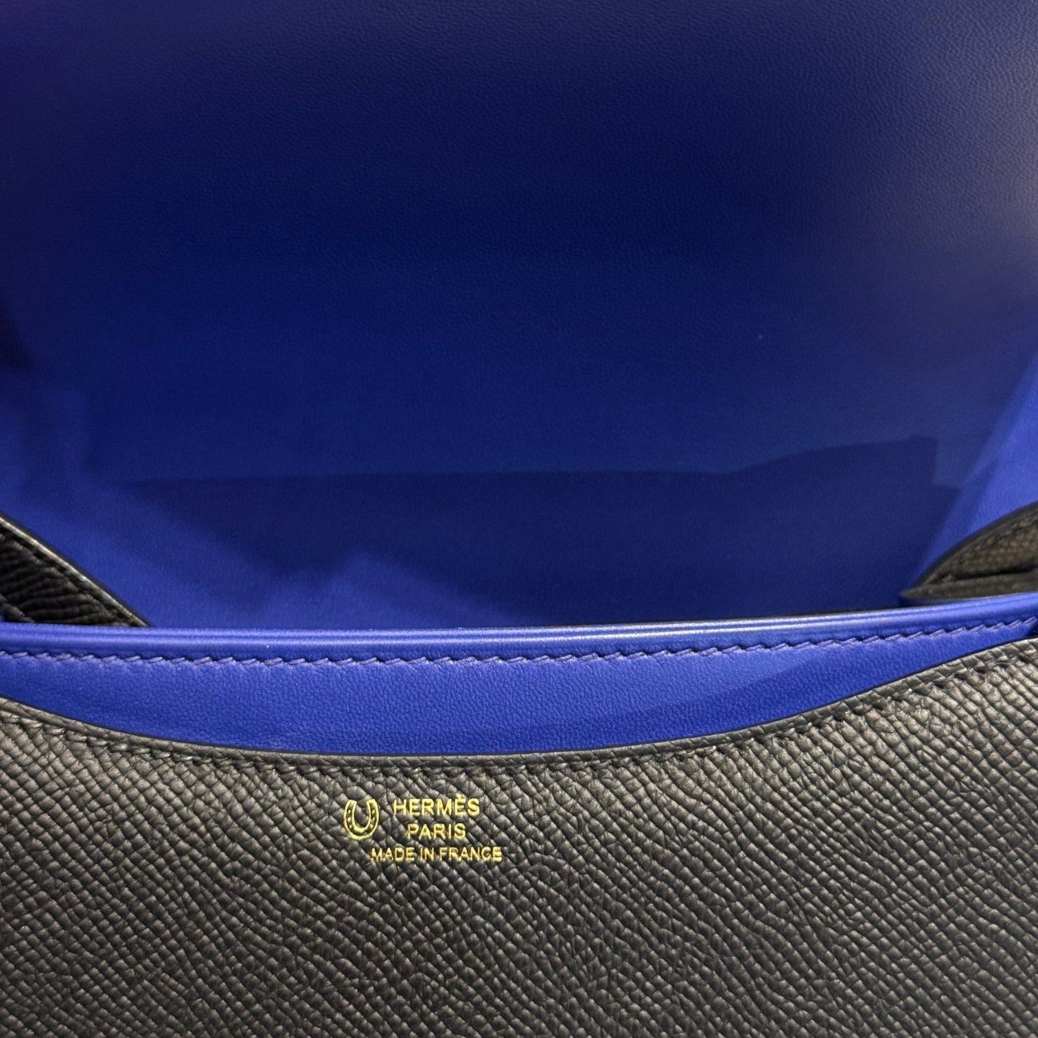 Hermès Noir and Bleu Electrique Constance 18 Verso Epsom Gold Hardware Hermès Special Order HSS