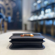 Hermès Noir and Bleu Electrique Constance 18 Verso Epsom Gold Hardware Hermès Special Order HSS