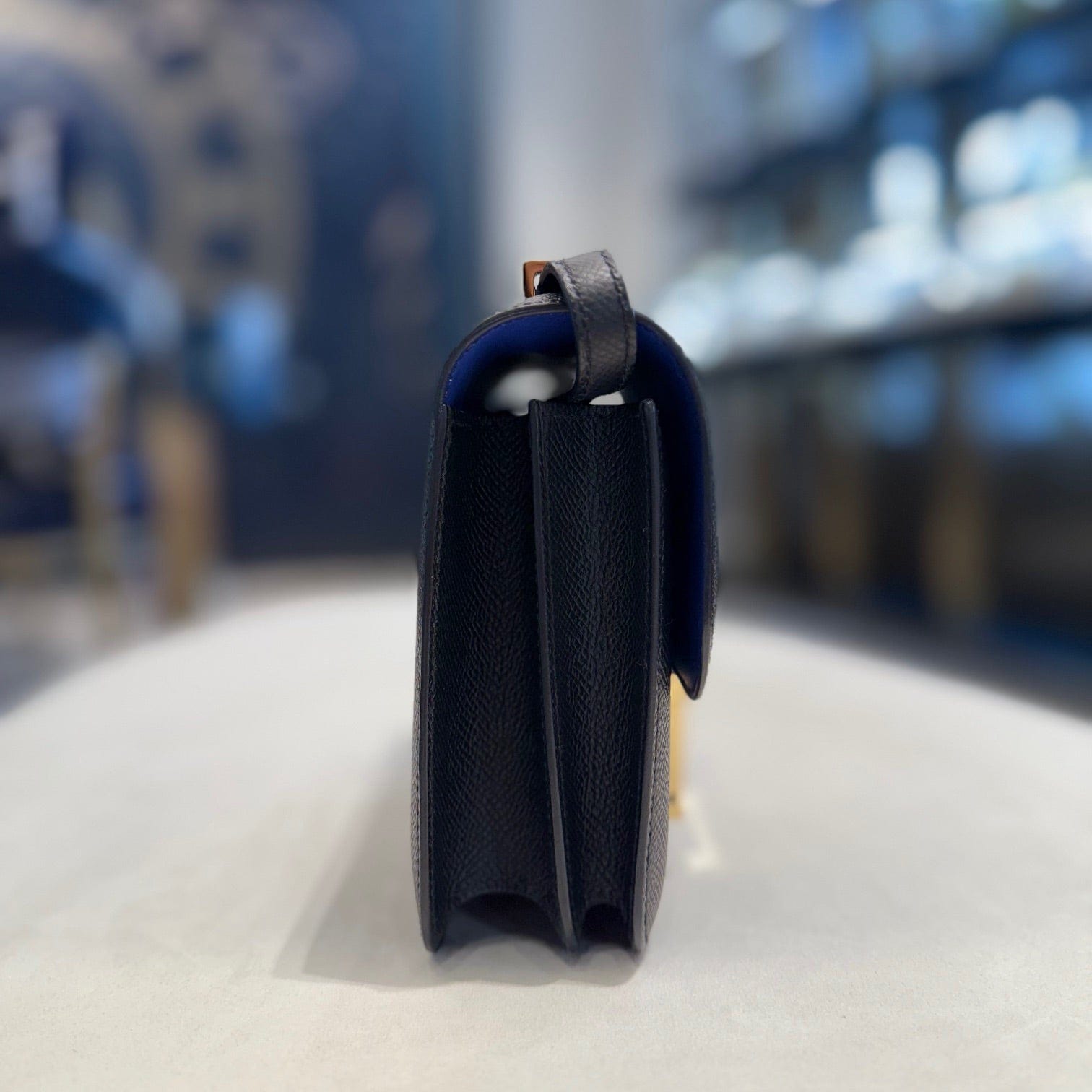 Hermès Noir and Bleu Electrique Constance 18 Verso Epsom Gold Hardware Hermès Special Order HSS