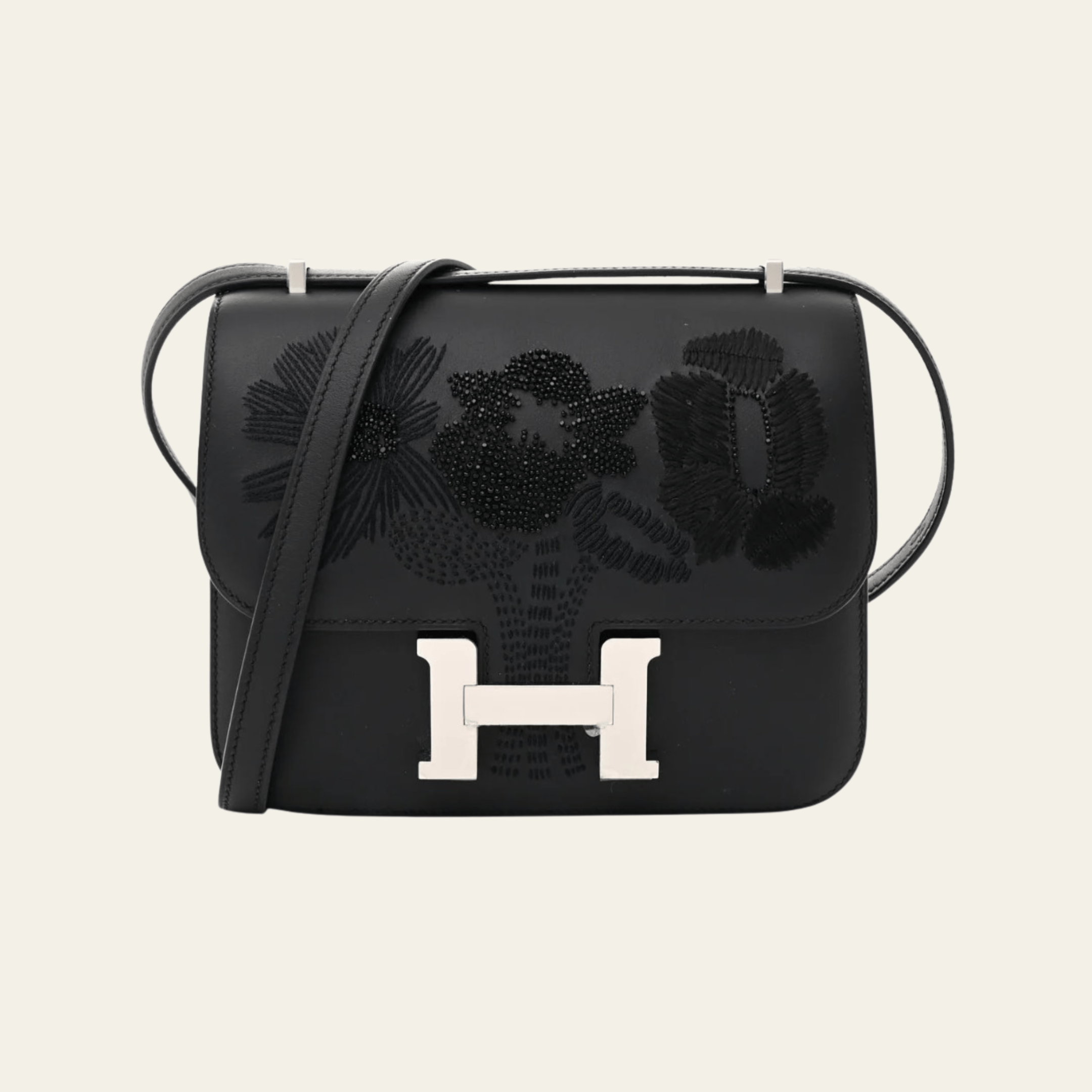 Hermès Constance 18 Noir “Dancing Flowers” – Black Constance Bag