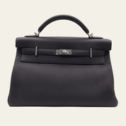 Hermès Noir Kelly 42 Maxi Togo Palladium Hardware