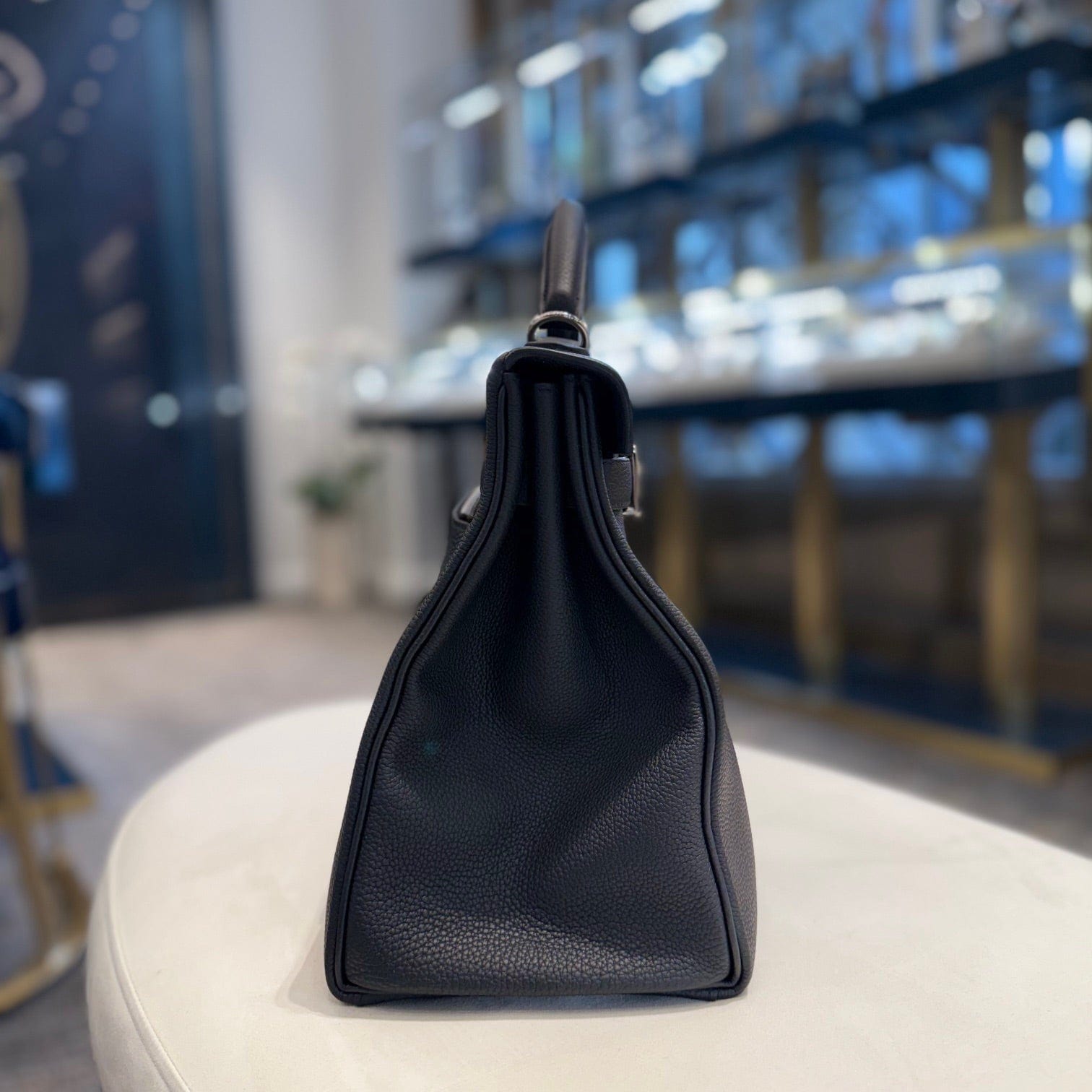 Hermès Noir Kelly 42 Maxi Togo Palladium Hardware
