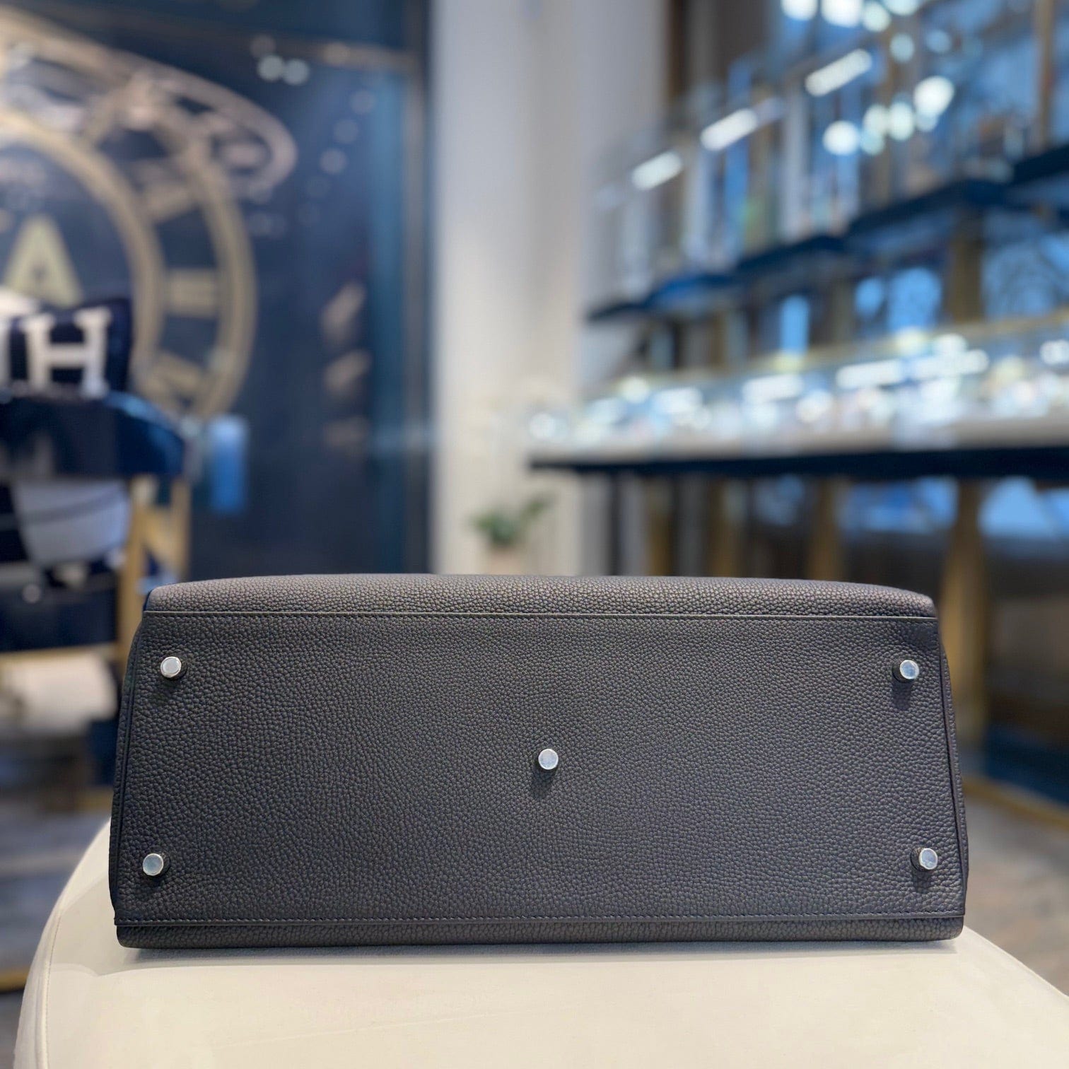 Hermès Noir Kelly 42 Maxi Togo Palladium Hardware