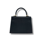Hermès Noir Kelly Sellier 25 Epsom Gold Hardware