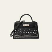 Hermès Noir Mini Kelly Clouté 20 Box Palladium Hardware Limited Edition