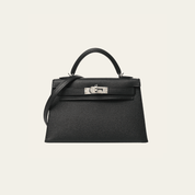 Hermès Noir Mini Kelly Sellier 20 Epsom Palladium Hardware