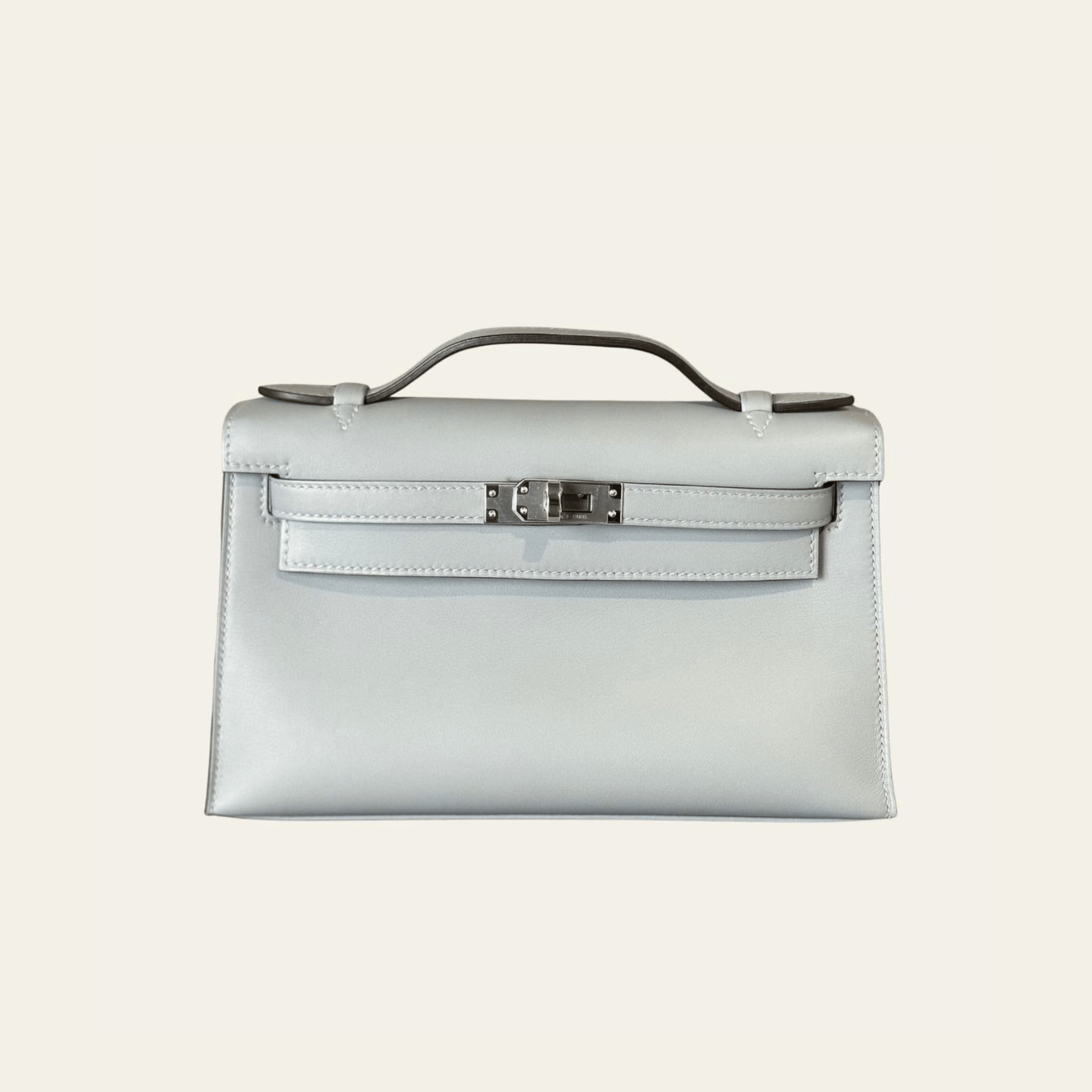Hermès Kelly Pochette Gris Pantin – Grey Swift Kelly Clutch Hermès Kelly Pochette Gris Pantin – Grey Swift Kelly Clutch
