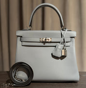 Hermès P0 Gris Pantin Kelly Retourne 25 Swift Palladium Hardware