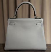 Hermès P0 Gris Pantin Kelly Retourne 25 Swift Palladium Hardware