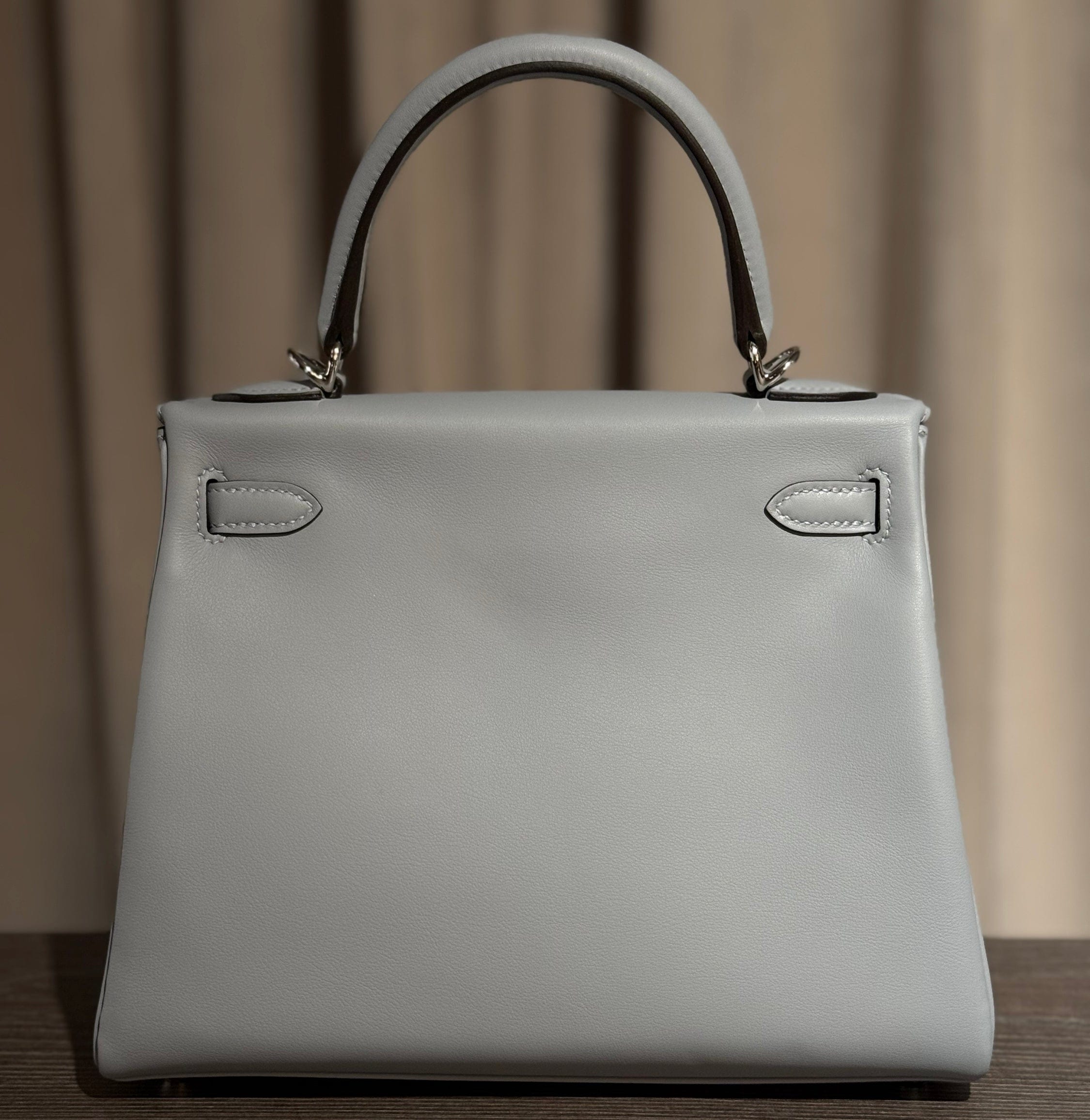 Hermès P0 Gris Pantin Kelly Retourne 25 Swift Palladium Hardware