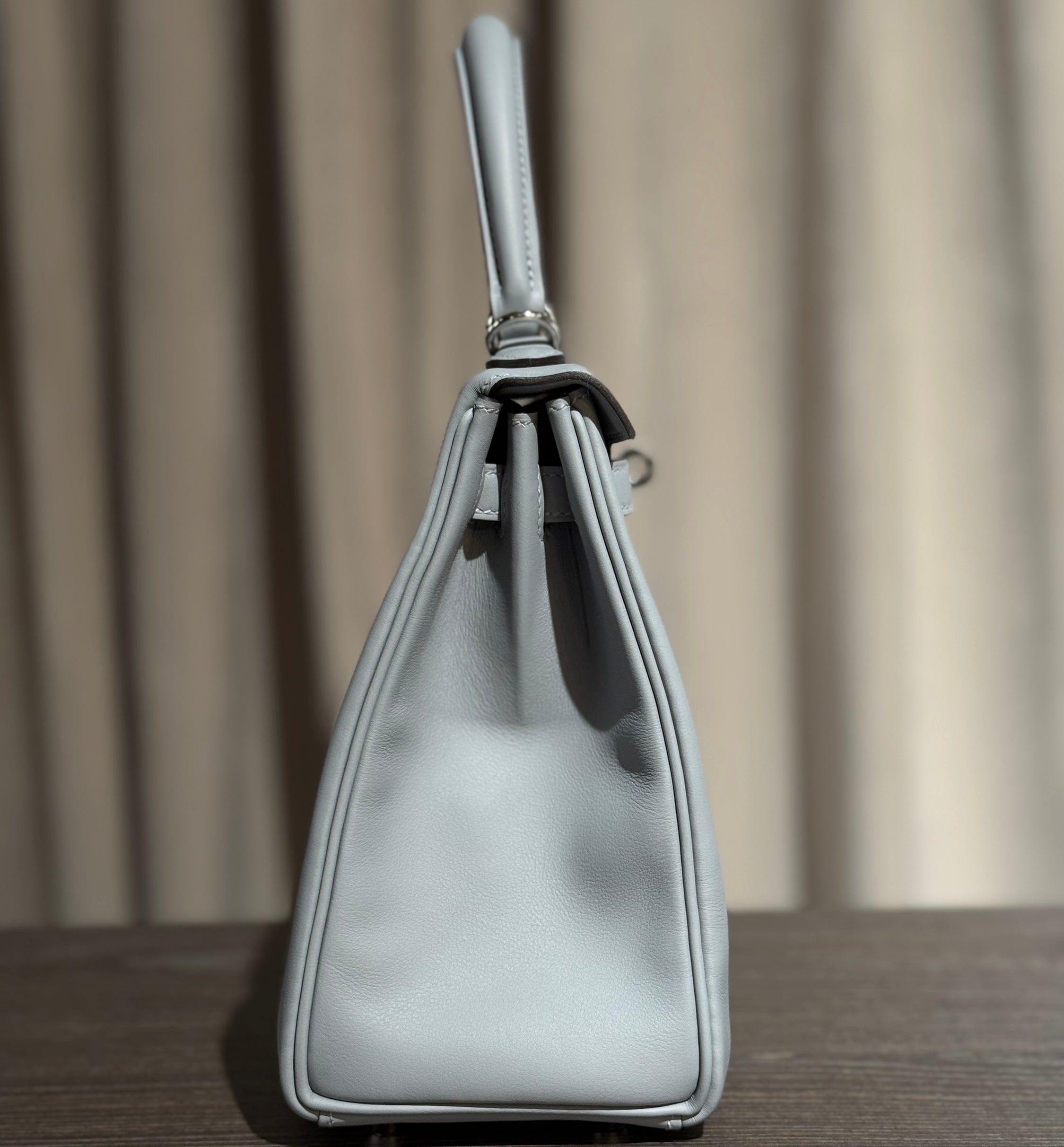 Hermès P0 Gris Pantin Kelly Retourne 25 Swift Palladium Hardware