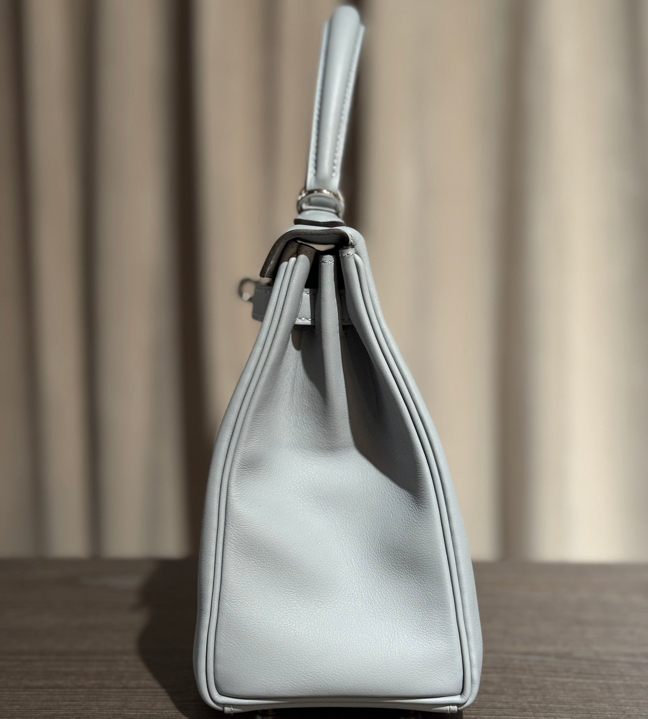 Hermès P0 Gris Pantin Kelly Retourne 25 Swift Palladium Hardware
