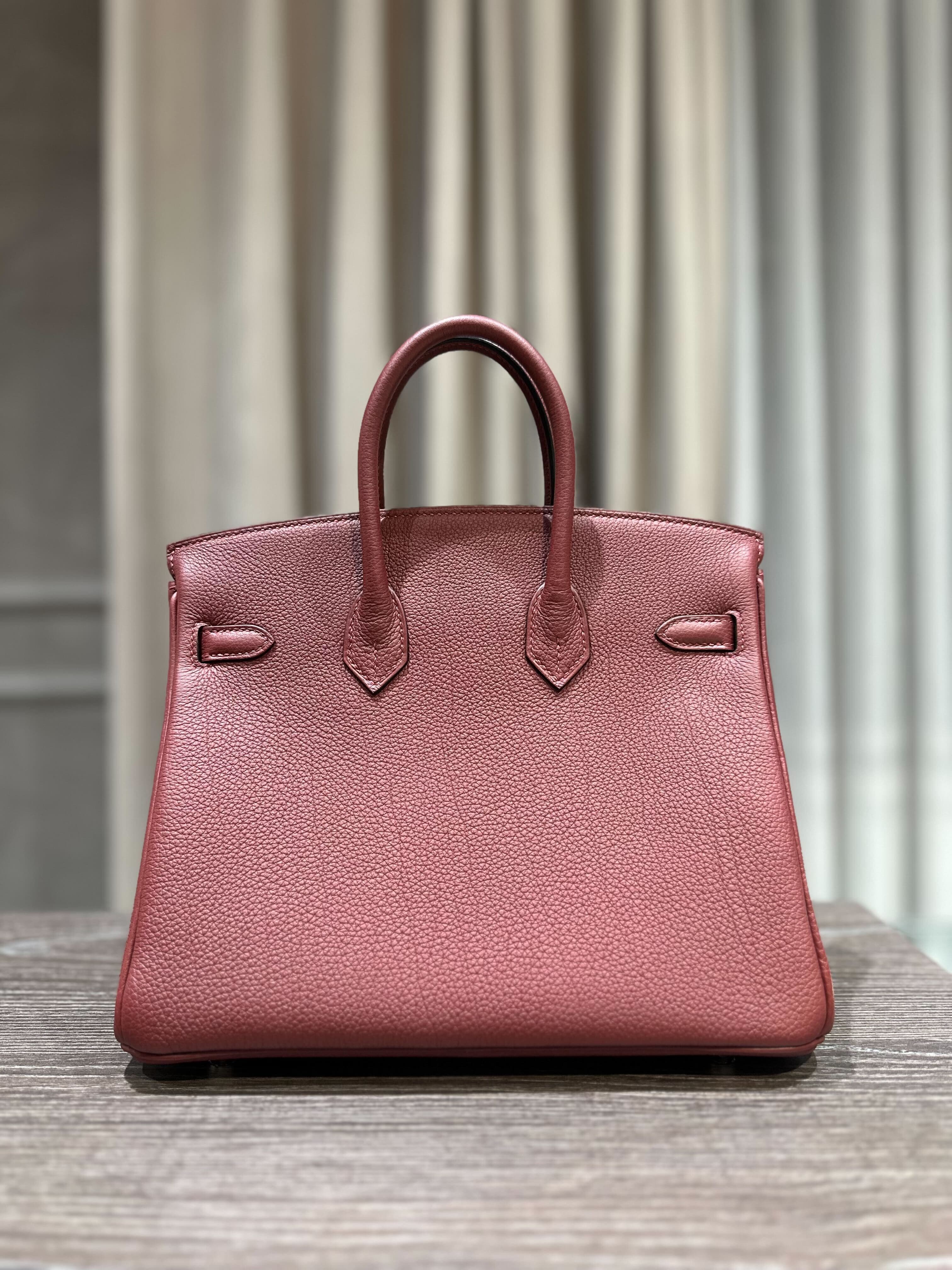 Hermès Rouge Birkin 25 Togo Palladium Hardware