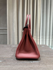 Hermès Rouge Birkin 25 Togo Palladium Hardware