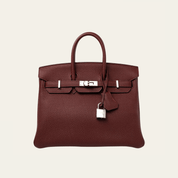 Hermès Rouge Birkin 25 Togo Palladium Hardware