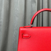 Hermès Rouge De Coeur Mini Kelly Sellier 20 Madame Palladium Hardware