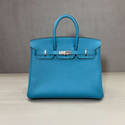 Hermès Turquoise Birkin 25 Togo Palladium Hardware