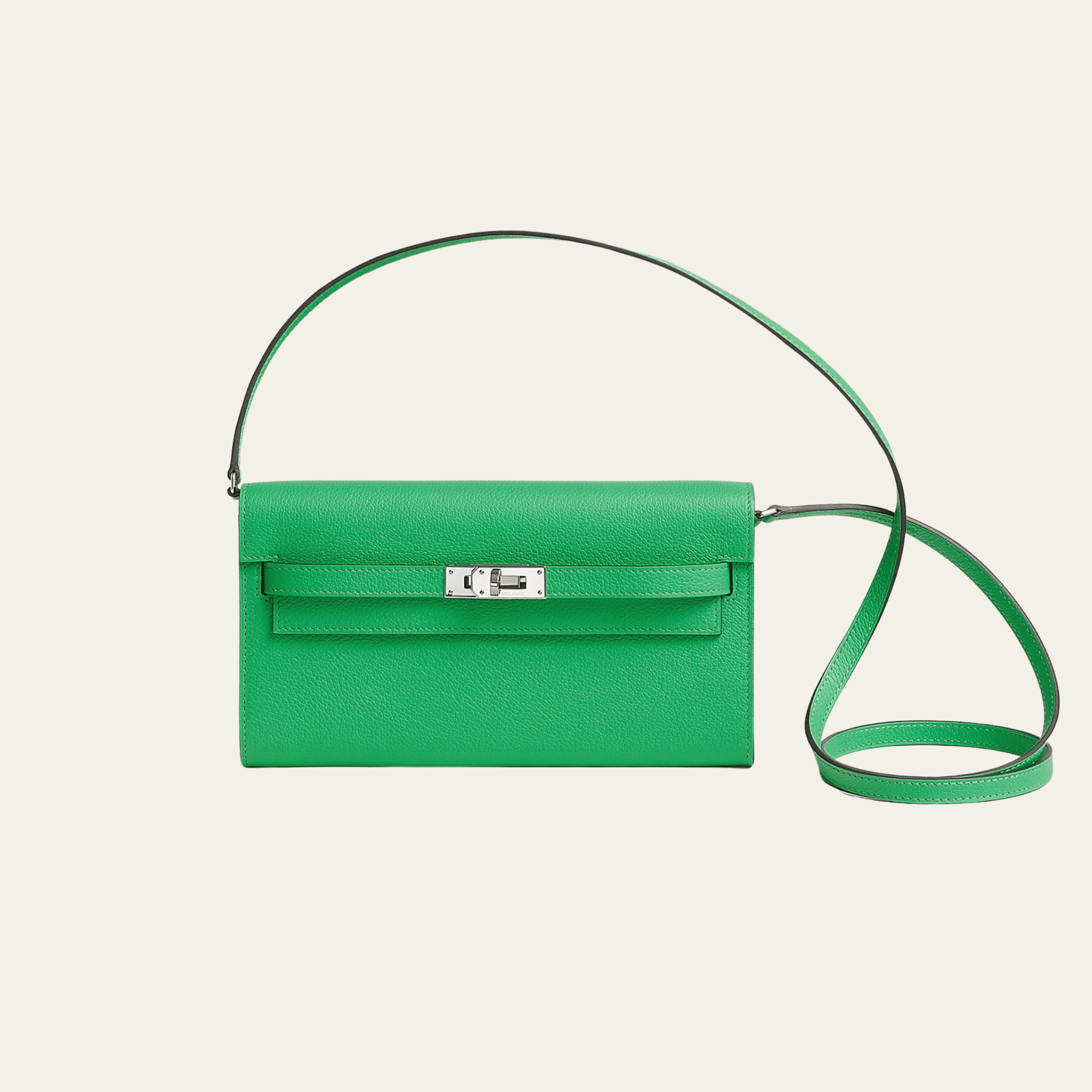 HERMES 小物入れ Hermès Vert Comics Kelly To Go Wallet – Green Chèvre Mysore