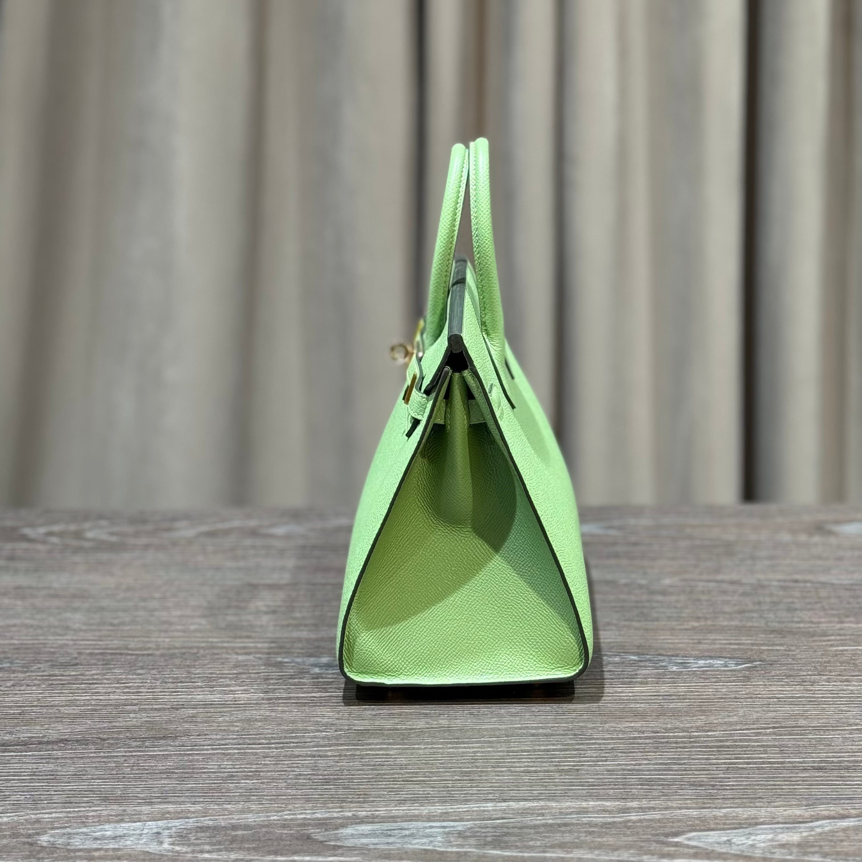 Hermès Vert Criquet Birkin Sellier 25 Epsom Gold Hardware