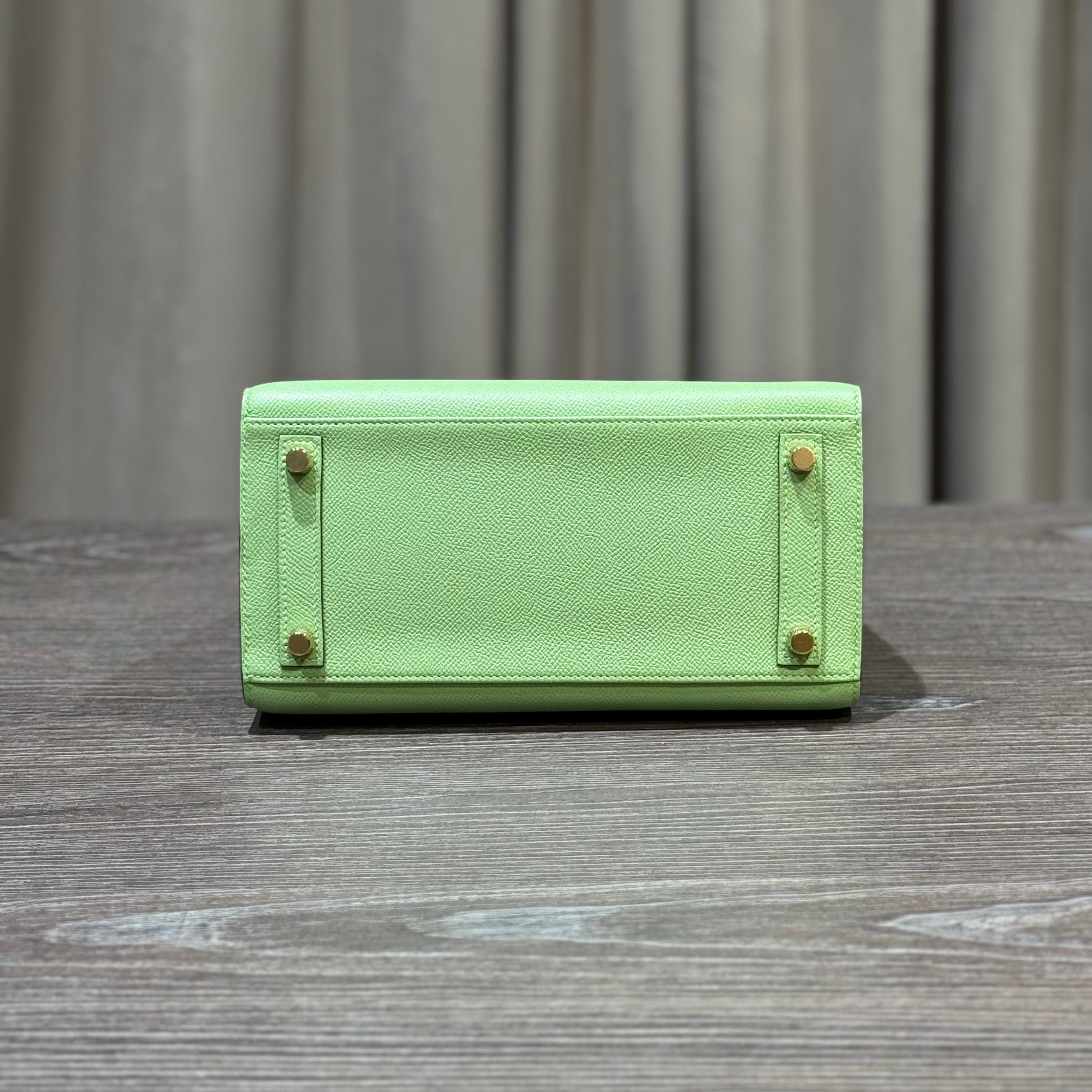 Hermès Vert Criquet Birkin Sellier 25 Epsom Gold Hardware