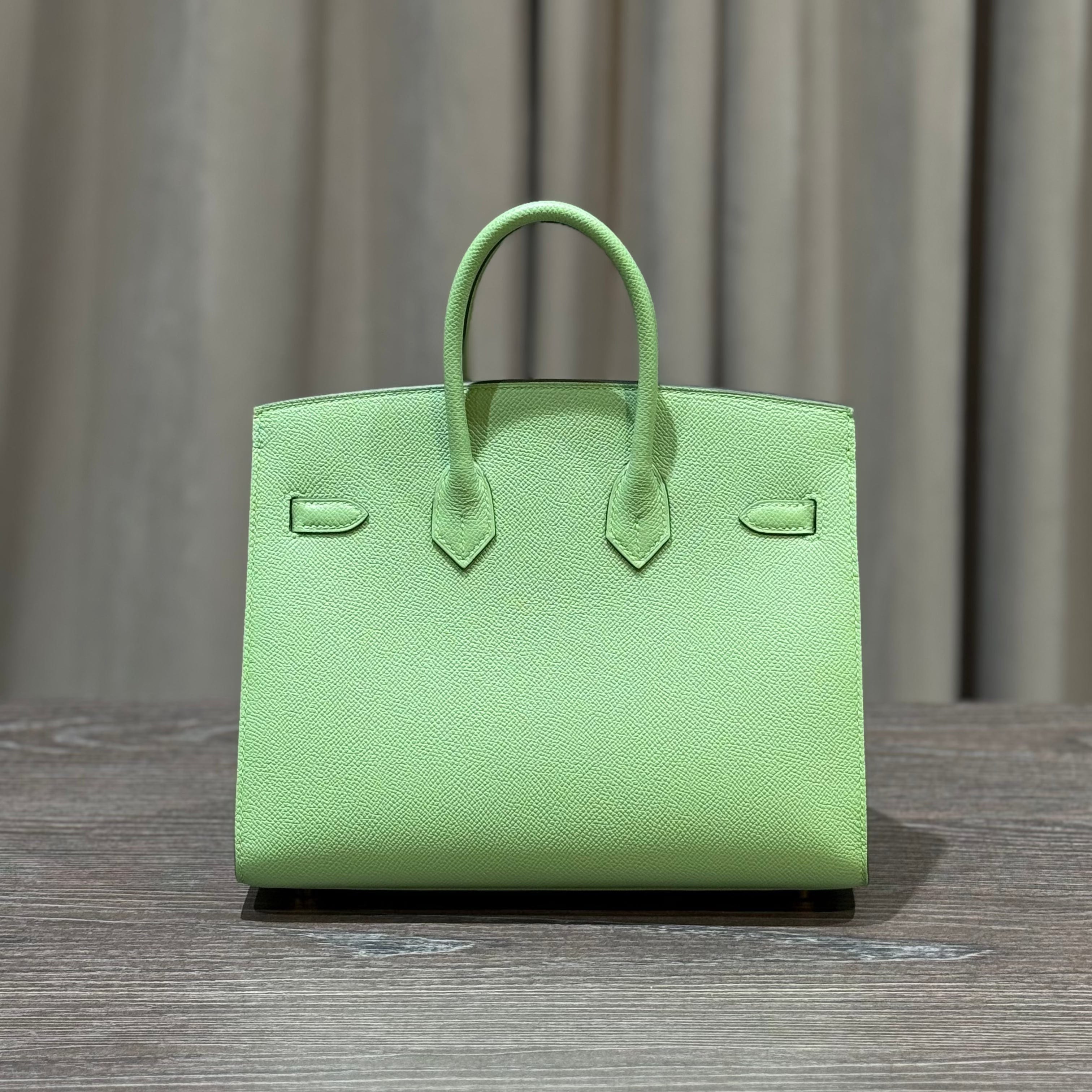 Hermès Vert Criquet Birkin Sellier 25 Epsom Gold Hardware
