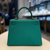 Hermes Vert Jade Kelly Sellier 25 Epsom Gold Hardware