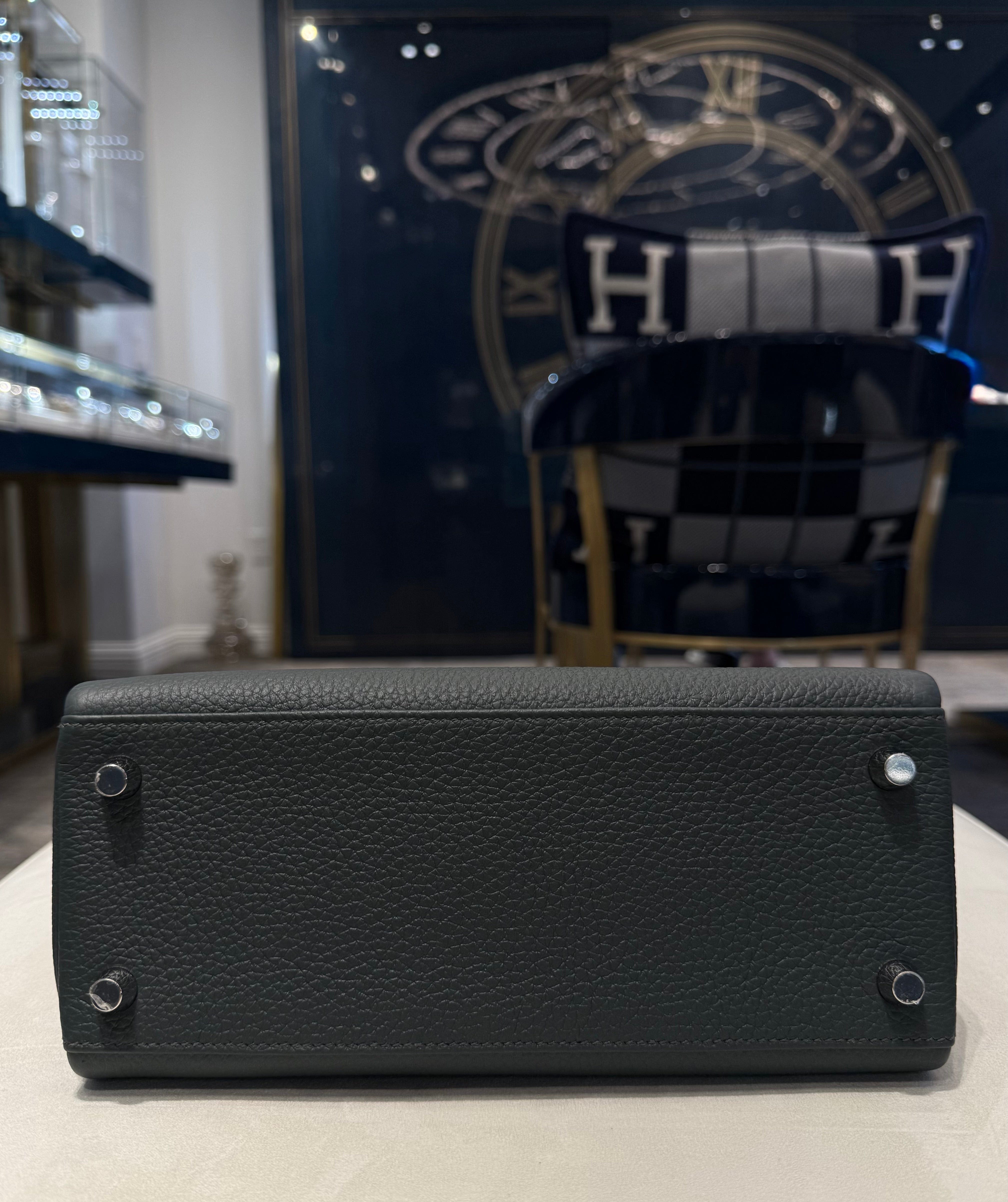 Hermès Vert Mangrove Kelly Retourne 25 Togo Palladium Hardware