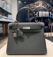 Hermès Vert Mangrove Kelly Retourne 25 Togo Palladium Hardware