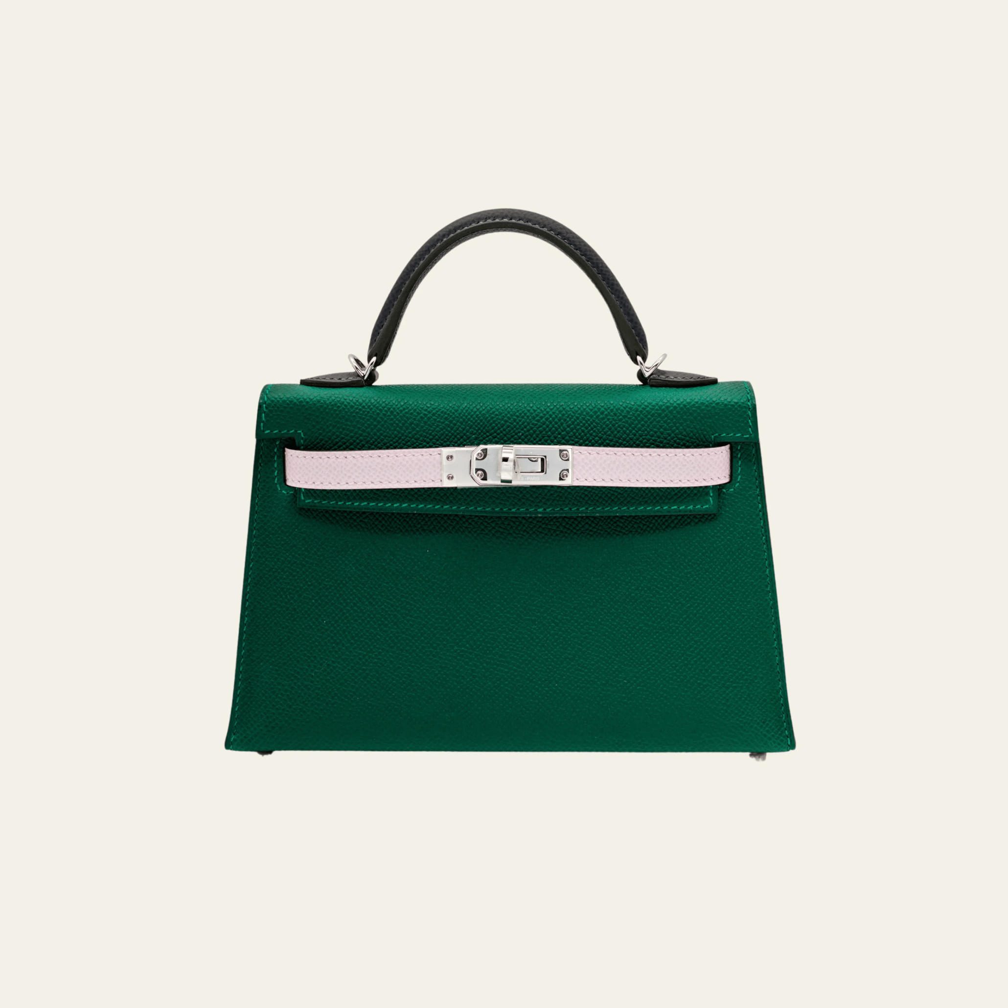Hermès Green, Pink, Grey Kelly 20 Sellier – Tricolore Mini Kelly