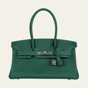 Hermès Vert Moyen Shoulder Birkin 29 Evercolor Palladium Hardware