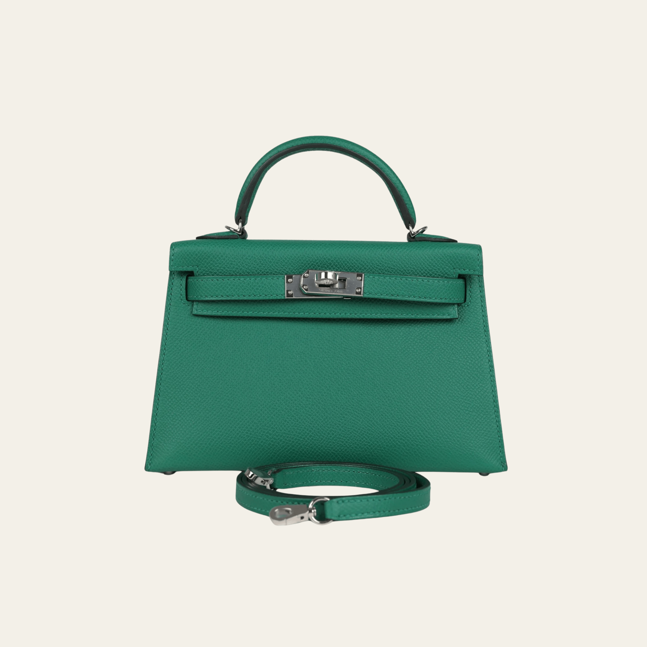 Hermès Kelly 20 Sellier Mini Vert Vertigo Epsom Palladium Hardware