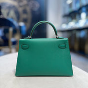 Hermès Vert Vertigo Mini Kelly Sellier 20 Epsom Palladium Hardware