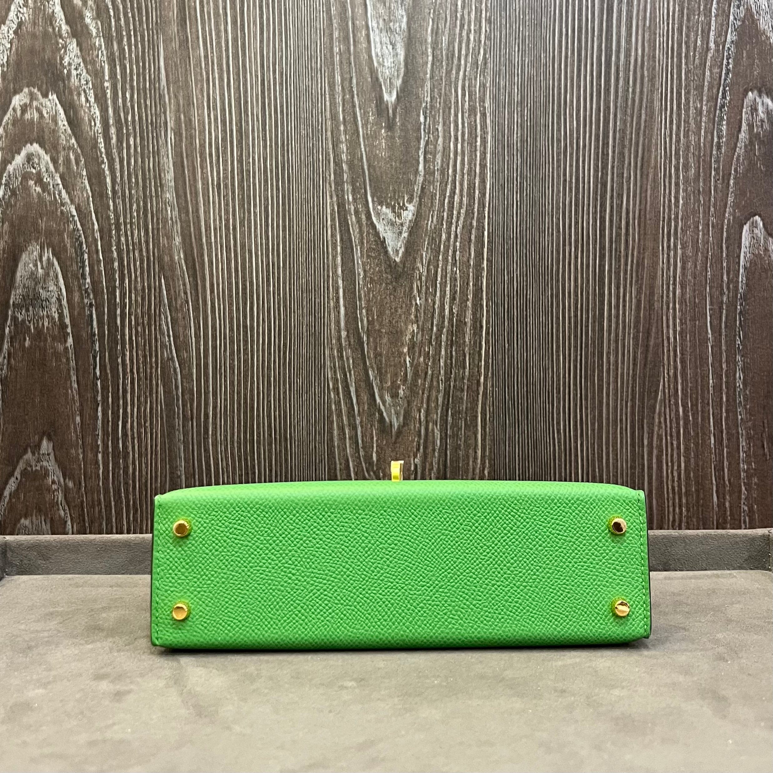 Hermès Vert Yucca Mini Kelly Sellier 20 Epsom Gold Hardware