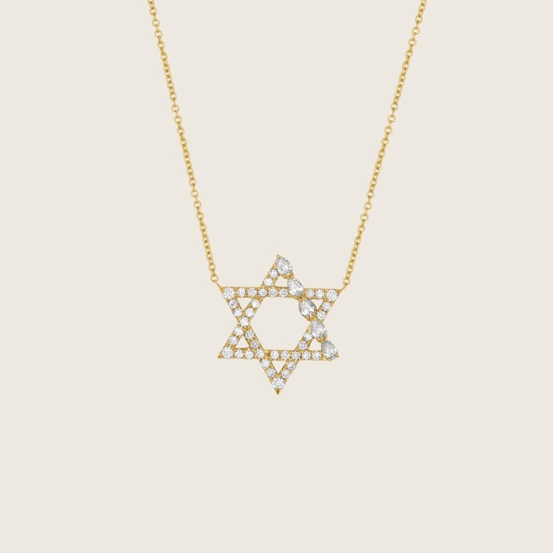 Multi-Shape Diamond Star of David Necklace - Natural Diamond